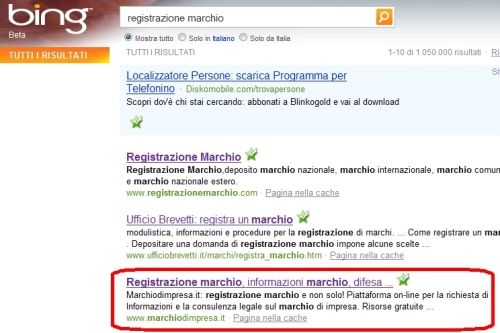 Posizionamento Seo Bing